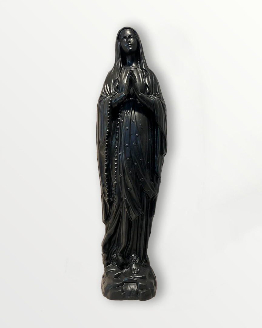 Statuette de la Vierge couronnée de fleurs