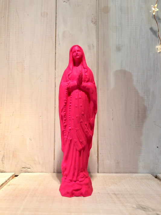 Statuette vierge rose fluo 17 cm